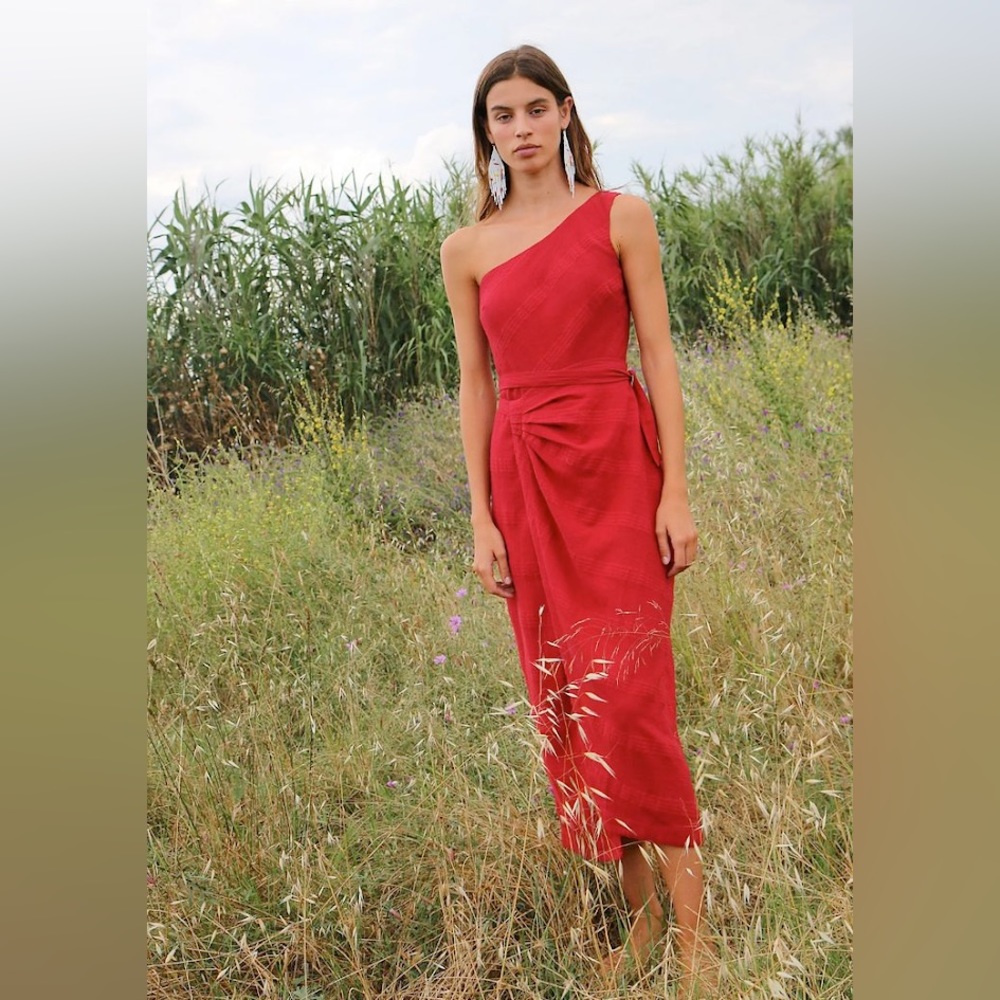 Free People At Leisure Midi Dress - Red Medium NWOT